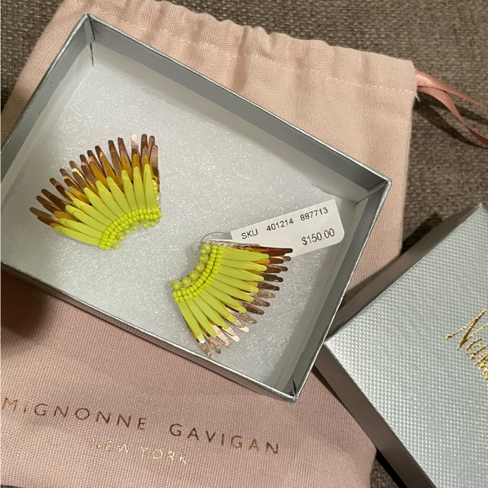 Mignonne Gavigan "Mini Madeline" statement earrings.